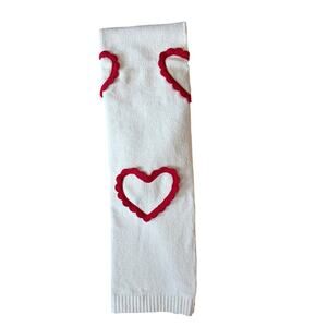 Shabby Chic Hand Crochet Ruffle Hearts Throw 50x70 Red White Valentine Blanket